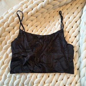 zara satin crop top